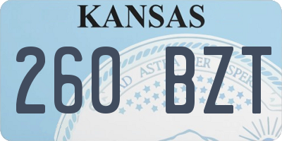 KS license plate 260BZT