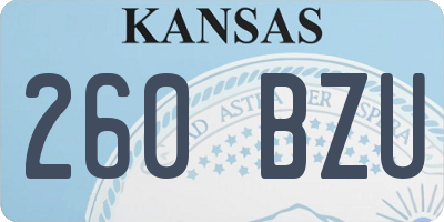 KS license plate 260BZU