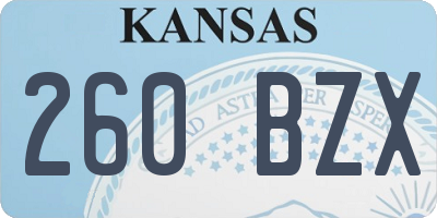 KS license plate 260BZX