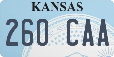 KS license plate 260CAA