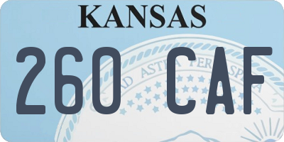 KS license plate 260CAF