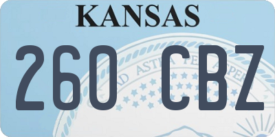 KS license plate 260CBZ