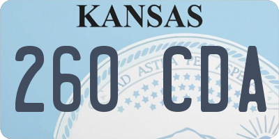 KS license plate 260CDA