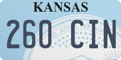KS license plate 260CIN