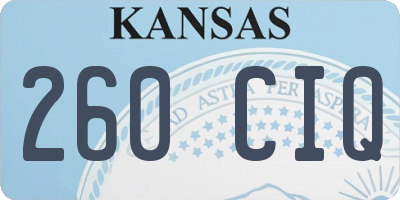 KS license plate 260CIQ