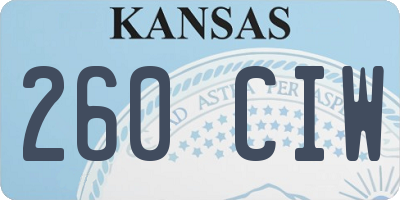 KS license plate 260CIW