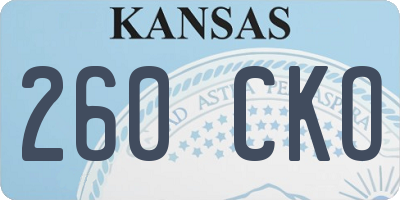 KS license plate 260CKO