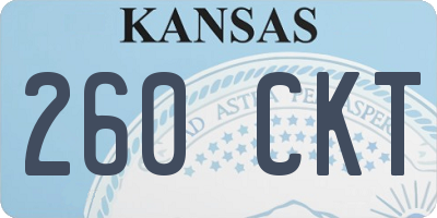 KS license plate 260CKT