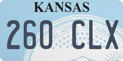 KS license plate 260CLX