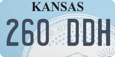 KS license plate 260DDH