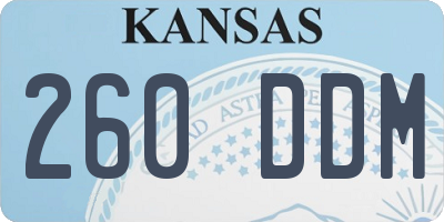 KS license plate 260DDM