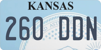 KS license plate 260DDN
