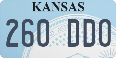 KS license plate 260DDO
