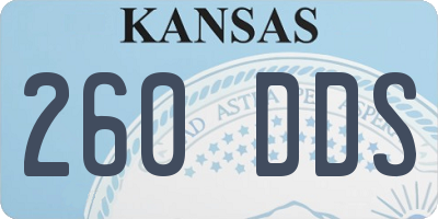 KS license plate 260DDS
