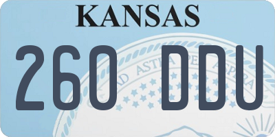 KS license plate 260DDU