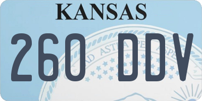 KS license plate 260DDV