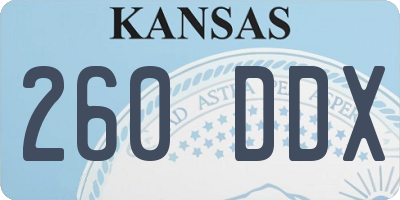 KS license plate 260DDX