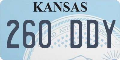KS license plate 260DDY