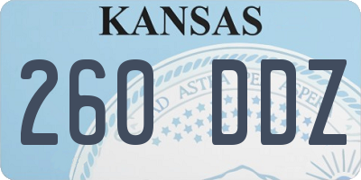 KS license plate 260DDZ