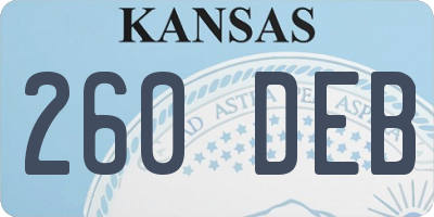 KS license plate 260DEB