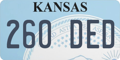 KS license plate 260DED