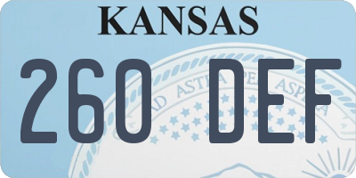 KS license plate 260DEF