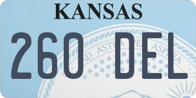 KS license plate 260DEL