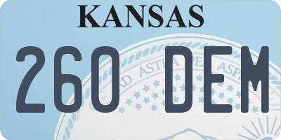 KS license plate 260DEM