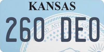 KS license plate 260DEO
