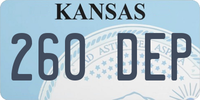 KS license plate 260DEP