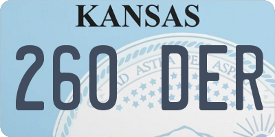 KS license plate 260DER