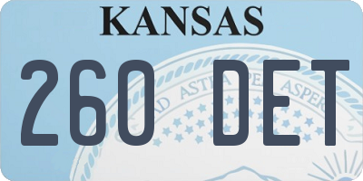 KS license plate 260DET
