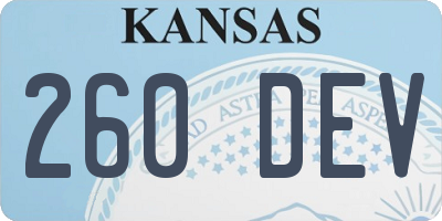 KS license plate 260DEV