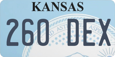 KS license plate 260DEX