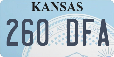 KS license plate 260DFA