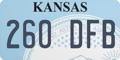 KS license plate 260DFB