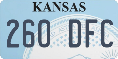 KS license plate 260DFC