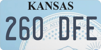 KS license plate 260DFE