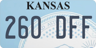 KS license plate 260DFF