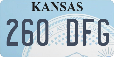 KS license plate 260DFG