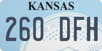 KS license plate 260DFH