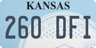 KS license plate 260DFI