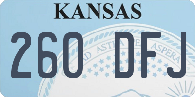 KS license plate 260DFJ