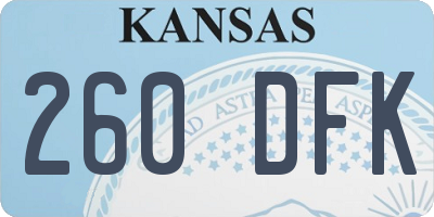 KS license plate 260DFK