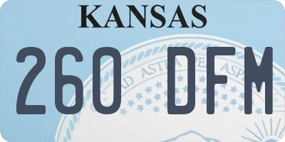KS license plate 260DFM