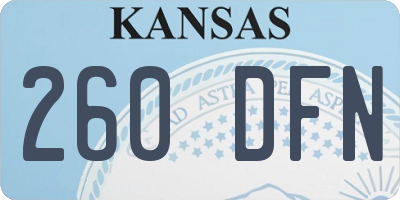 KS license plate 260DFN