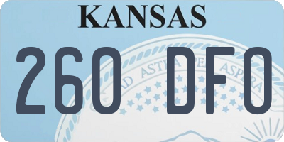 KS license plate 260DFO