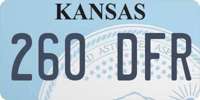 KS license plate 260DFR
