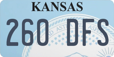 KS license plate 260DFS
