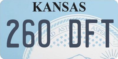 KS license plate 260DFT